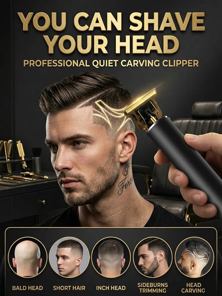 Silent and no-stuck hair Electric oil-cut carving hair clipper【👍Haircut, Shave, and Hair Removal in One!】【👍Lifetime warranty; free replacement for any issues within one year!！】