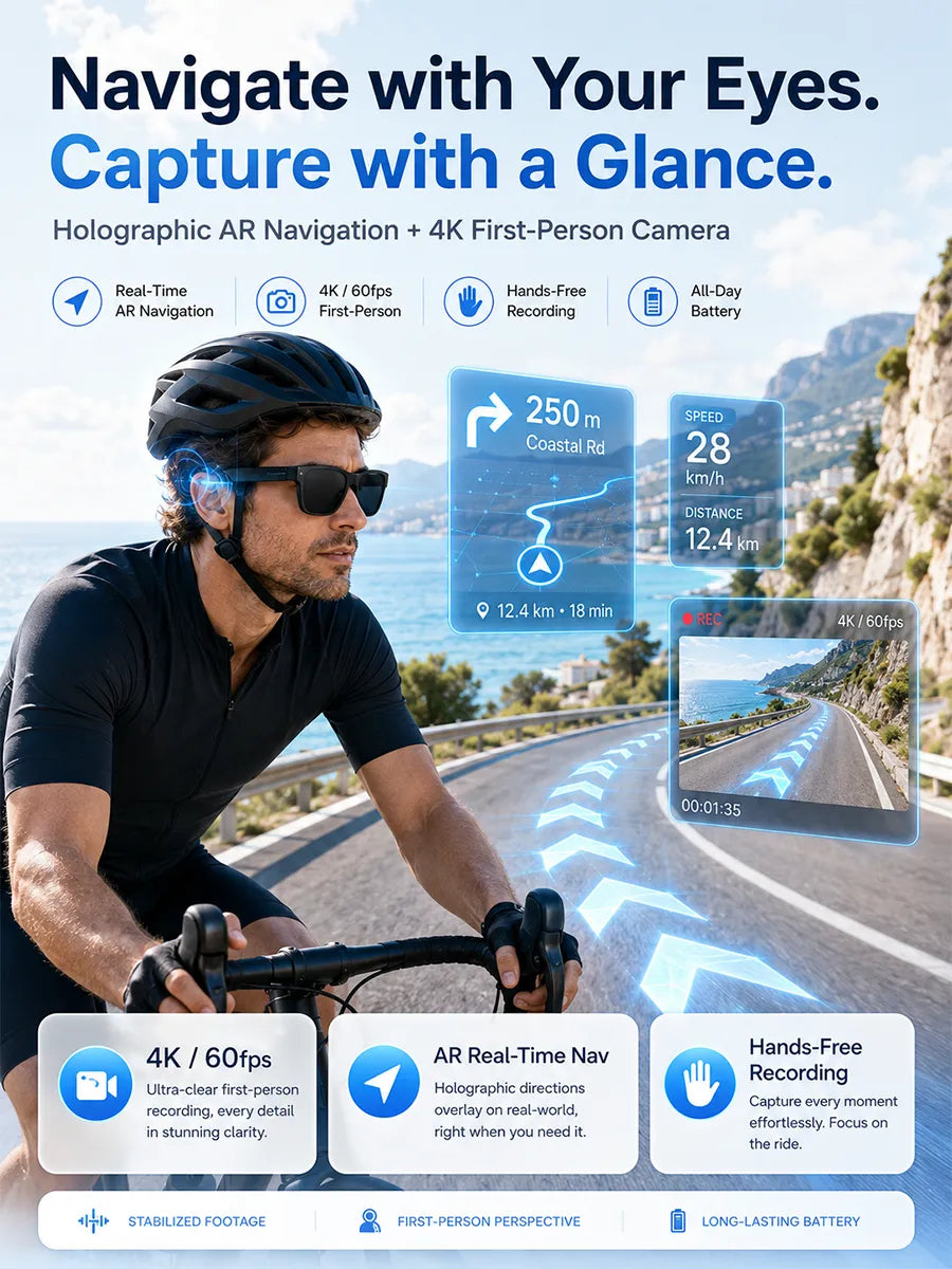 Flagship AI Smart Glasses: 3-in-1 Reading, Sunglasses & AI Glasses. Features Auto-Focus & Smart Tint Tech!