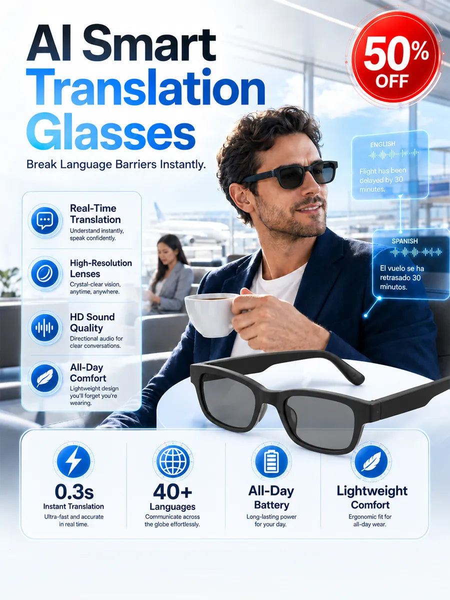 Flagship AI Smart Glasses: 3-in-1 Reading, Sunglasses & AI Glasses. Features Auto-Focus & Smart Tint Tech!