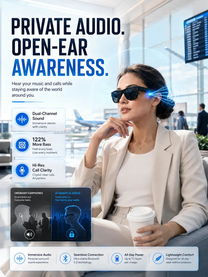 Flagship AI Smart Glasses: 3-in-1 Reading, Sunglasses & AI Glasses. Features Auto-Focus & Smart Tint Tech!