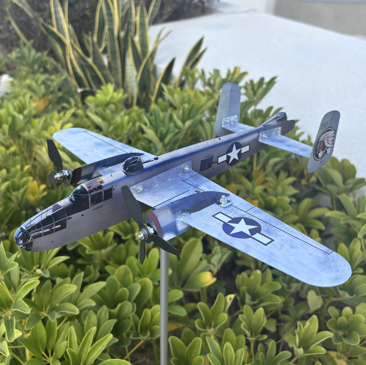 Personalized B-25 Mitchell Bomber Weathervane – WWII Aviation Garden Decor