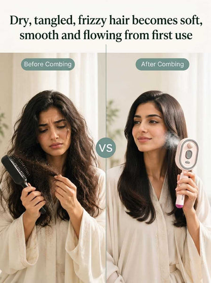 A multifunctional, leave-in essential oil hair care comb with red light therapy—instantly smooths hair, provides salon-grade scalp care, effectively prevents hair loss, and promotes hair regrowth!