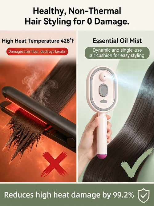A multifunctional, leave-in essential oil hair care comb with red light therapy—instantly smooths hair, provides salon-grade scalp care, effectively prevents hair loss, and promotes hair regrowth!