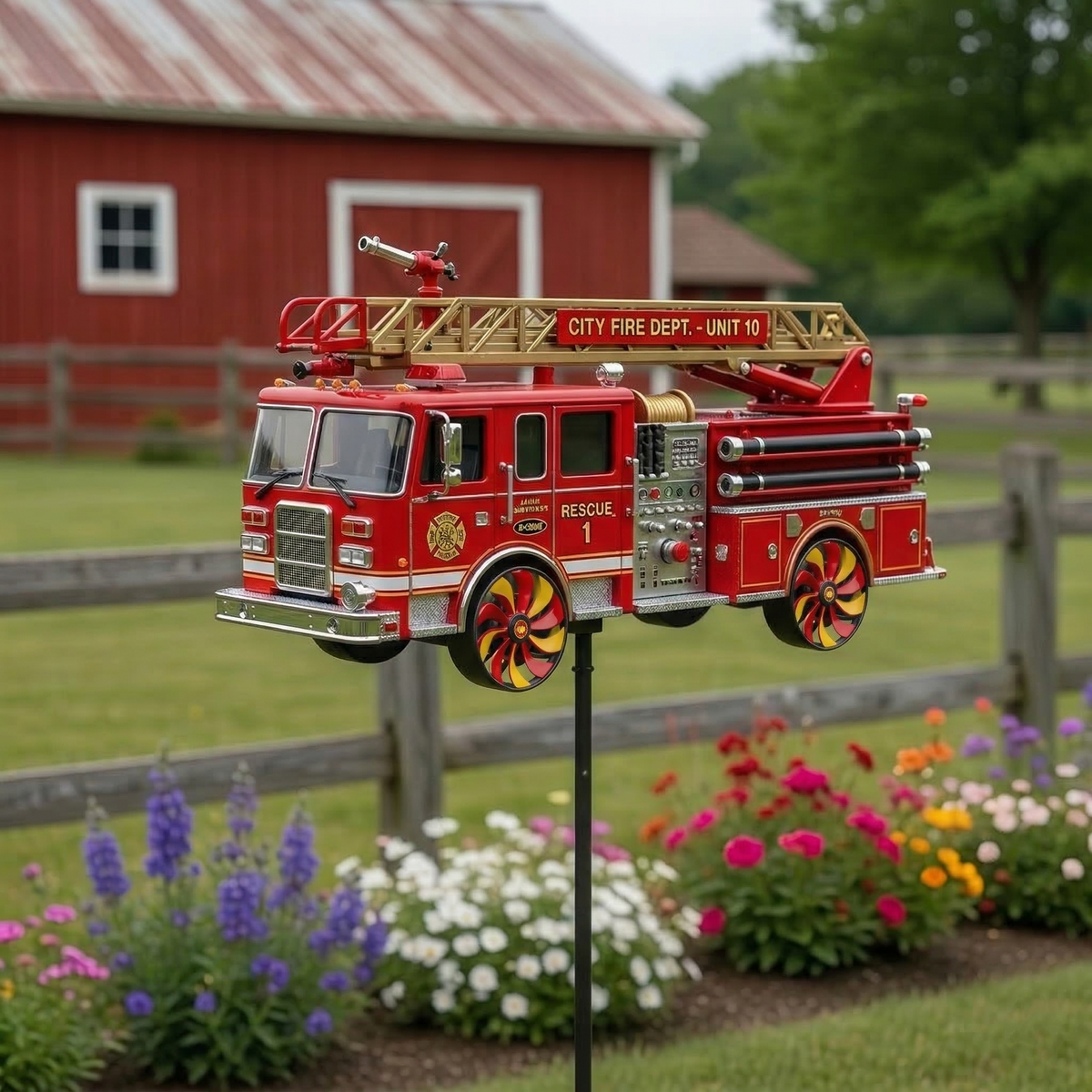 🏆 Last Day Promo: 60% OFF - 🏅 Fire Truck Garden Wind Spinner